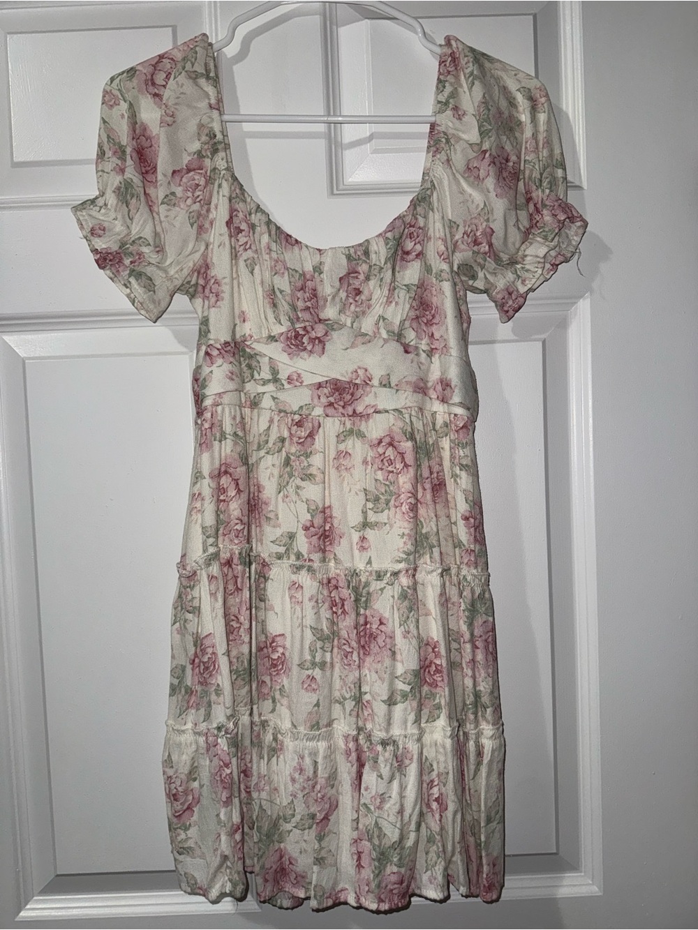 Pink Floral Summer Mini Dress